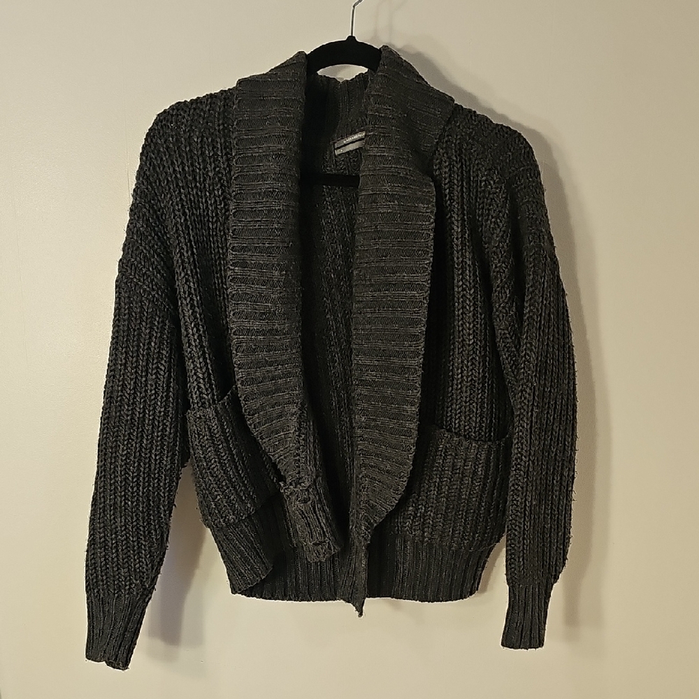 Anthropologie Dark Gray Knit Cardigan